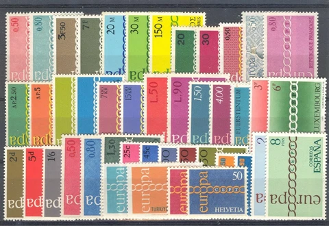 1971 EUROPA CEPT complete year set MNH Cover