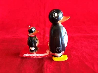 Vintage Ramp Walker Plastic Toy of Penguin with Sled & Baby - by MARX-Hong Kong - Image 1 of 4
