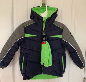 Protection System Boys Atlantic Weather Resistant Puffer Hood Jacket & Hat 4T/4 - Picture 1 of 6