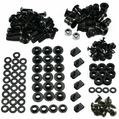 Kits completos de pernos de carenado negro tuercas de tornillo de carrocería para Honda CBR1000 2003-2008 Foto 1 de 4