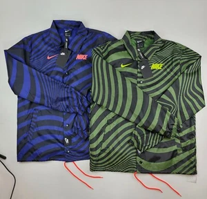 NWT Nike NSW Air Max Coaches Windbreaker Jacket Men Green/Blue CW4751 Size S,M,L - Picture 1 of 10