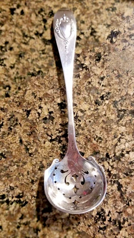 Sterling Silver Slotted Olive Server Spoon, Hanson JLY Co Cover