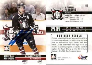 Alexander Petrovic Signed 2009-10 ITG H&P #193 Card Red Deer Rebels Auto AU - Picture 1 of 1