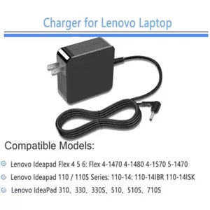 65W Charger Power Cord AC Adapter for Lenovo Ideapad 310 320 320S 330 330S - Picture 1 of 12