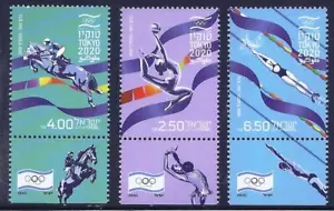 ISRAEL 2021 DIE OLYMPISCHEN SPIELE TOKYO 2020 3 BRIEFMARKEN POSTFRISCH SPORT SCHWIMMEN PFERD - Bild 1 von 1