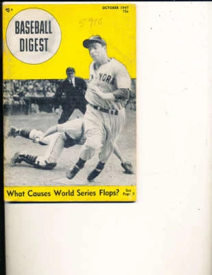 Oct 1947 Baseball Digest Joe DiMaggio New York Yankees - Image 1 of 2