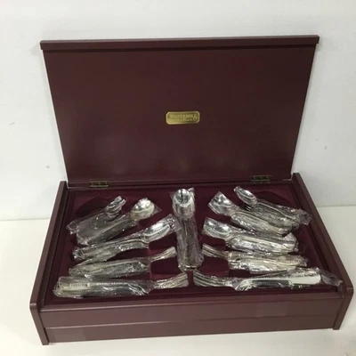 Whitehill Silver Plate Cutlery Set of 72 Pieces in the Wood Case (157)#805 - Image 1 of 4