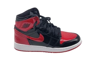 Air Jordan 1 Retro High OG Patent Bred Shoes Boys Size 6.5Y 575441-063 Nike - Picture 1 of 11