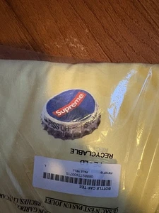 Large - Supreme Bottle Cap Tee Pale Yellow FW18 - NEW IN HAND FREE SHIPPING - Picture 1 of 3