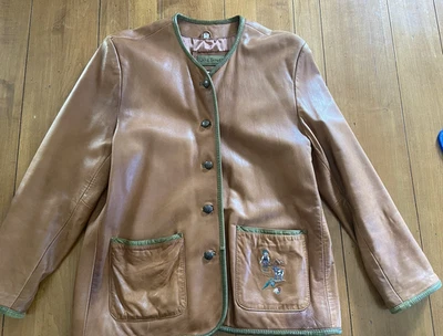 VTG Jane Taylor genuine Lambskin leather jacket size 10/12 Bavarian EU Sz 42 - Image 1 of 4