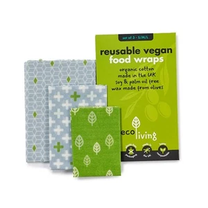 Envolturas de alimentos veganos reutilizables Eco Living - Juego de 3 - Imagen 1 de 1