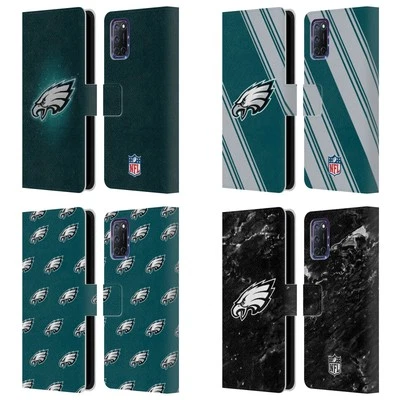 NFL PHILADELPHIA EAGLES ARTWORK LEATHER BOOK WALLET CASE COVER FOR OPPO PHONES - Image 1 of 4