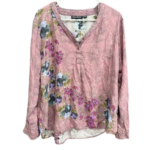 Tolani Collection Floral Print Blouse Women's Size L Long Sleeve - Picture 1 of 8