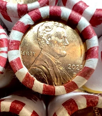 2025D Lincoln Shield Series. 1 OBW Roll Uncirculated HEADS/HEADS showing date 📫 - Image 1 of 2