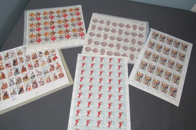 5 Block of Postage Stamps - Germany Olympics, Canada, Folk Art Quilt... 7  236 - Image 1 of 4