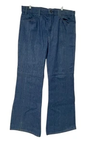 Levis Flared Leg Jeans Blue Denim Mens Size W38 L30 Medium Wash 5 Pockets - Picture 1 of 7