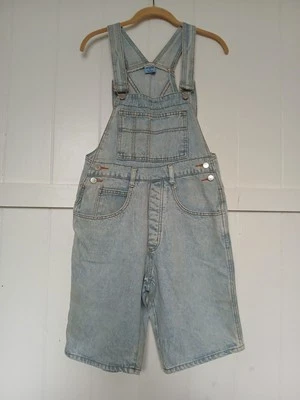 Vintage Venus Shortalls Overall Shorts Cutoffs Womens 7 Carpenter Blue Denim - Image 1 of 4