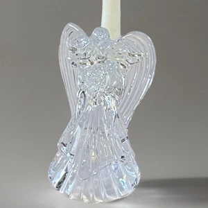 Kristall Engel schwer 24% Blei Kegel Kerzenhalter Weihnachten 8" hoch - Bild 1 von 9