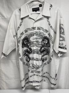 Camisa con botones de manga corta Sapphire Lounge blanca XXL 💯% poliéster para hombre - Imagen 1 de 6