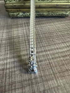 Rare 5 7/8”10” Ladies Speidel Vintage 10kWhite Gold Filled Watch Band W/Diamonds - Picture 1 of 4