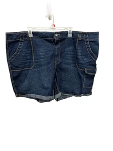 Faded Glory Damen Gr. 26 W Denim Jeansshorts dunkelblau Bündchen Taschen - Bild 1 von 2