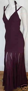 authentic Herve Leger burgundy vintage bandage stretch gown new dress XS - Picture 1 of 12