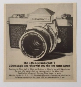 Pubblicità fotocamera 35 mm Nikkormat FT 1967 - Foto 1 di 1