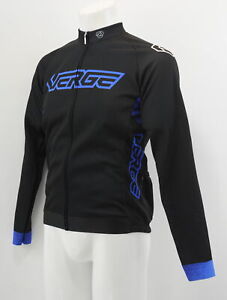 Verge Men's Small Core Zima Relaxed Fleece Long Sleeve Cycling Jersey Black/Blue