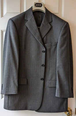 ZANETTI GREY 100% WOOL MEN'S SUIT IT 54 C 38 US 44 S 38 IT MADE IN ITALY - Image 1 of 4