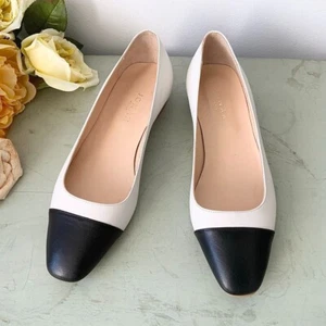 JONAK PARIS Size 9 US Black and White Cap Toe Leather Shoes - Picture 1 of 16