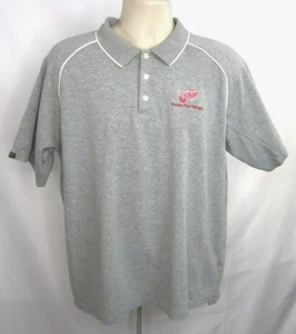 Detroit Red Wings Golf Polo by Antigua Sz L Desert Dry Grey Embroidered Logo SS - Picture 1 of 8