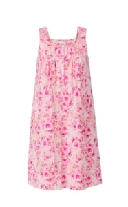 ARIA Women’s S (4-6) Sleeveless Cotton Nightgown Scoop Neck • Pink Print - Picture 1 of 7
