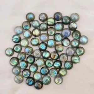 LOTE AL POR MAYOR PIEDRAS PRECIOSAS CABUJÓN REDONDAS MULTI LABRADORITA NATURAL CALIBRADAS MM - Imagen 1 de 4