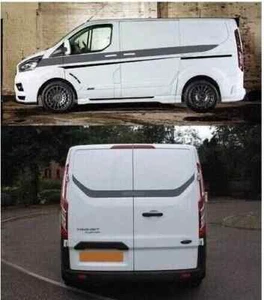 Ford Transit Custom Graphics M Sport Body Stripe and Rear Door Decals - Picture 1 of 4