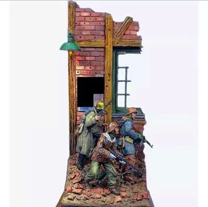 1/35 Resin Model Kit WWII Battle Scene 3 German Soldiers W/Base Unpainted DIY - Picture 1 of 4