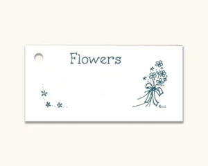 50 FLOWERS HANG TAGS Ivory Cardstock GIFT FLORAL BOUQUET CRAFTS VENDORS KIMMERIC - Picture 1 of 1