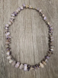 Vintage Amethyst Lavendel Lila Halsband Nuggets Perlenkette  - Bild 1 von 5
