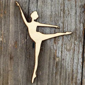 10x Holz Ballerina in arabesker Pose Silhouette Bastelformen 3 mm Sperrholz - Bild 1 von 3