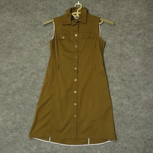 Patrizia Pepe Dress Womens Army Green Sleeveless Button Up Collared TShirt Dress - Picture 1 of 10