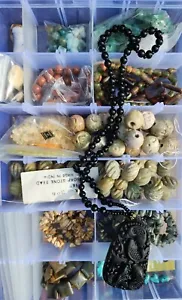 Huge Bead Lot gemstones crystal wire wrap jewelry making supplies 2 pounds - Picture 1 of 13