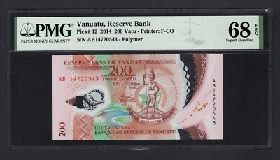 Vanuatu 200 Vatu 2014 P12 "Polymer" Uncirculated Grade 68 - Image 1 of 2