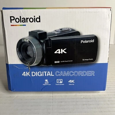 Polaroid 4K 18X Zoom Touch Screen Wi-Fi Camcorder - Black - Image 1 of 4