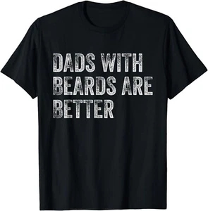 Dads With Beards Are Better Father's Day Vintage Retro Dad Gift Unisex T-Shirt - Picture 1 of 3