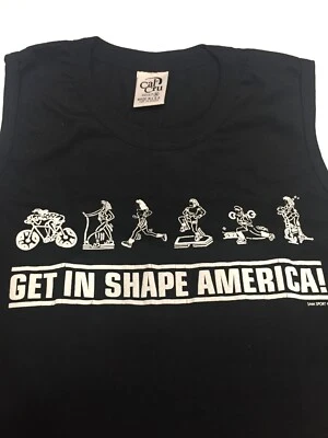Get In Shape America Cal Cru Sleeveless Shirt Black Adult Medium - Image 1 of 4