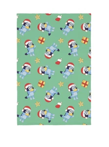 Bluey Christmas green coral reversible blanket - Picture 1 of 1
