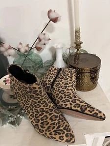 Clarks Linvale Sea Womens Heeled Bootie Leopard Print Suede US Size 6.5 M - Picture 1 of 9