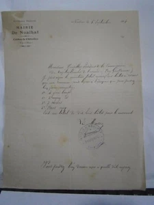 Lettre autographe Mairie de Noalhat Puy de Dôme 1914 réquisition de bêtes - Picture 1 of 1