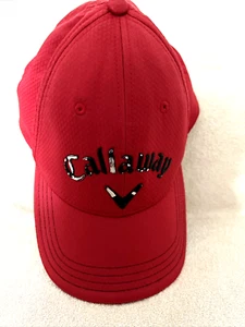 CALLAWAY ODYSSEY HAT GOLF CAP RED W/SILVERY LOGO ADJUSTABLE SNAPBACK ONE SIZE - Picture 1 of 11