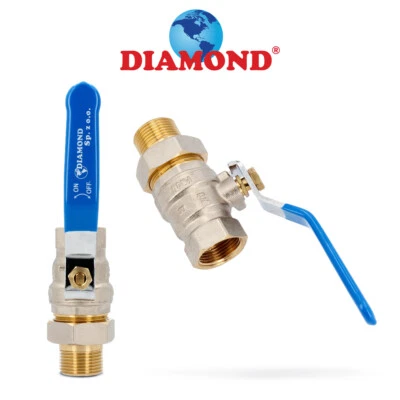 DIAMOND Messing Kugelhahn IG-AG mit Hebelgriff & Verschraubung Absperrventil Absperr