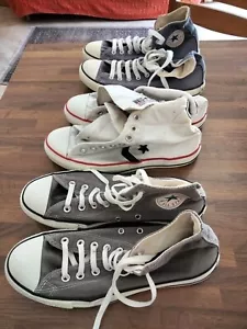 N° 3 PAIA DI SCARPE CONVERSE ALTE ALL STAR TAGLIA 8 1/2-42 USATE PER COLLEZIONI. - Imagen 1 de 12